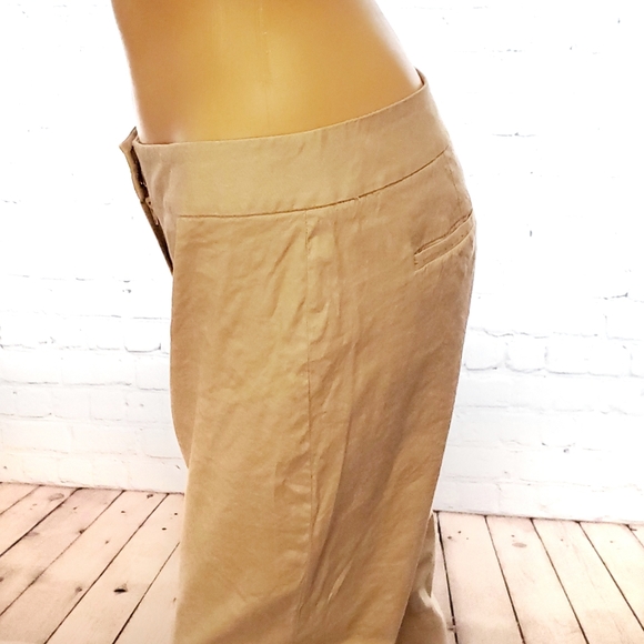 Tahari Khaki Linen Pants - Picture 5 of 7